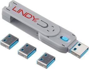 img 4 attached to 🔒 Lindy USB Port Blocker - 4 Pack, Blue (40452) - Enhanced SEO-friendly Product Name