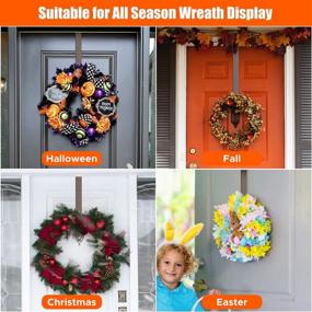 img 1 attached to 🚪 Kederwa Wreath Door Hanger: Adjustable 15-24 Inch Metal Holder for Halloween Fall Christmas Decorations