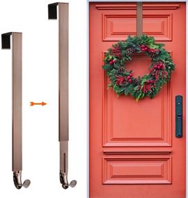img 4 attached to 🚪 Kederwa Wreath Door Hanger: Adjustable 15-24 Inch Metal Holder for Halloween Fall Christmas Decorations