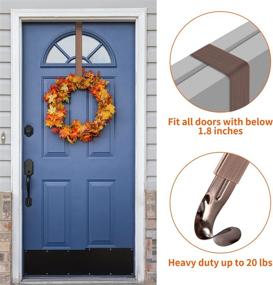 img 2 attached to 🚪 Kederwa Wreath Door Hanger: Adjustable 15-24 Inch Metal Holder for Halloween Fall Christmas Decorations