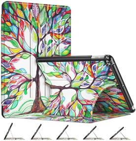img 4 attached to 🌳 Fintie Case for iPad 6th/5th Gen (9.7 Inch) - Slim Protective Cover with Multiple Secure Angles and Auto Sleep/Wake - Love Tree Design