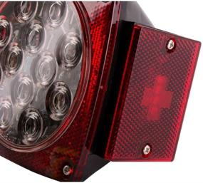 img 1 attached to 🚚 [ALL STAR TRUCK PARTS] 12V Waterproof Clear Lens Square LED Trailer Tail Light Kit - Red Brake Stop Tail, Turn Signal, Running Lights License Kit for Camper, Truck, RV, Boat, Trailer, Snowmobile, Marine