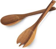 aidea 12-inch wood salad tongs, spoons, and forks - ideal serving utensils for tossing and serving salads logo