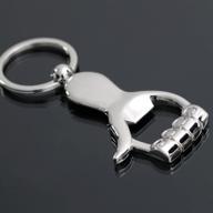 👍 thumbs up fist bottle opener keychain: stylish beer can opener and key ring in stainless steel for bars логотип