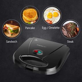 img 3 attached to 🥩 Aigostar Compact Electric Grill | Non-stick Deep Grid Surface for Egg, Ham, Steaks | Black | ETL Certificated | Roy