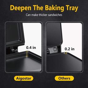 img 1 attached to 🥩 Aigostar Compact Electric Grill | Non-stick Deep Grid Surface for Egg, Ham, Steaks | Black | ETL Certificated | Roy