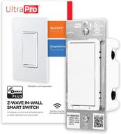 🔌 ultrapro z-wave smart rocker light switch with quickfit and simplewire, 3-way compatibility, alexa and google assistant compatible, requires zwave hub, repeater/range extender, white paddle only, 39348 logo