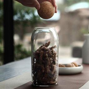 img 1 attached to 🍪 UPKOCH Glass Jars with Airtight Seal Ball Cork Lid: Clear Cookie, Mason Jars for Food Storage & Canister with Multiple Sizes for Tea, Coffee, Spice, Sugar, Salt