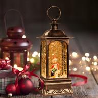 musical snow globe lantern - lighted christmas snowman and penguin, rotating flash water lantern - fashionable creative home decor and perfect gift for christmas logo