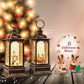 img 1 attached to Musical Snow Globe Lantern - Lighted Christmas Snowman and Penguin, Rotating Flash Water Lantern - Fashionable Creative Home Decor and Perfect Gift for Christmas
