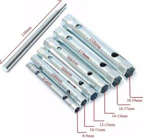 img 1 attached to 🔧 6-Piece Extended Spark Plug Wrench Set with Dual-Ended Wrench Socket for Plumbers, Back Nut Taps, and Spark Plug Spanner