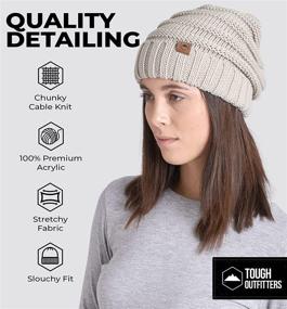 img 3 attached to 🧣 Warm and Stylish Slouchy Beanie Winter Hat for Women: Tough Headwear's Oversized Cable Knit Hat - Stay Cozy in Cold Weather!