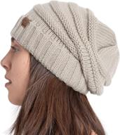 🧣 warm and stylish slouchy beanie winter hat for women: tough headwear's oversized cable knit hat - stay cozy in cold weather! logo