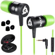 klim fusion earbuds with mic audio - long-lasting wired ear buds 5 years warranty - innovative: in-ear with memory foam earphones with microphone - 3 logo