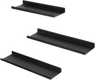 songmics metal floating wall shelves set of 3 - industrial wall-mounted shelving for decorations, photos, knickknacks - multiple layouts - includes 6 mounting screws - color: black ulfs12bk logo