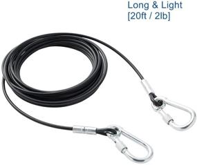 img 3 attached to NATGAI Stainless Steel Dog Runner Tie Out Cable Leash - 20FT Trolley Training Lead for Large Dogs