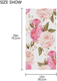 img 2 attached to 🌸 Soft and Absorbent Floral Pink Roses Hand Towels for Bathroom, Gym, Hotel, and Spa - Large 15 x 30inch Multipurpose Fingertip & Bath Towels