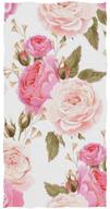 🌸 soft and absorbent floral pink roses hand towels for bathroom, gym, hotel, and spa - large 15 x 30inch multipurpose fingertip & bath towels logo