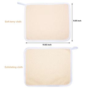 img 3 attached to Soft Weave Bath Cloth Exfoliating Face and Body Wash Cloths Towel, Massage Scrub Cloth for Women and Men - 3 Pack Exfoliating Side & Soft Terry Side Cloth