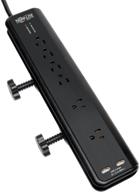 tripp lite tlp606dmusb: 6-outlet surge protector power strip with clamp mount and insurance - 2100 joules, 6ft cord, dual usb logo