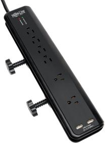 img 4 attached to Tripp Lite TLP606DMUSB: 6-Outlet Surge Protector Power Strip with Clamp Mount and Insurance - 2100 Joules, 6ft Cord, Dual USB