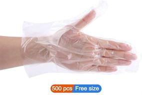 img 2 attached to Disposable Food Service Gloves, 🧤 Clear - 500 PCS, Free Size