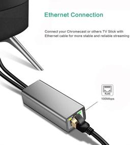 img 1 attached to 🔌 Fire TV Stick Chromecast Ultra/2/1 Adapter: USB to RJ45 Ethernet with USB Power Cable, Grey - Get Stable Internet Connection!