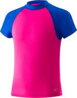 speedo girls colorblock rashguard large sports & fitness for water sports logo