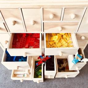 img 2 attached to 🎨 Versatile HYGGEHAUS Craft Storage Organizer: Unfinished Wood with 24 Drawers, Perfect for DIY Advent Calendar, Desktop Organization, Apothecary Cabinet, and Kids Craft Ideas