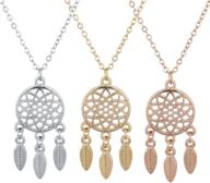 🌙 lux accessories set of 3 tri tone boho dream catcher bff best friends necklaces: optimize seo logo