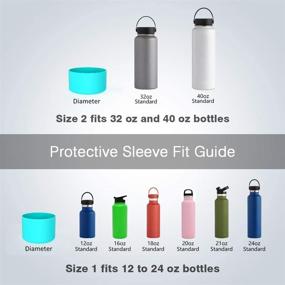 img 3 attached to 🧴 Sunnywoo Silicone Sleeve for Hydro Flask 12-40 oz & More - Ultimate Water Bottle Protective Cover for Simple Modern, Takeya, MIRA, Iron Flask, and Other 2.87-3.56" Wide Bottom Bottles