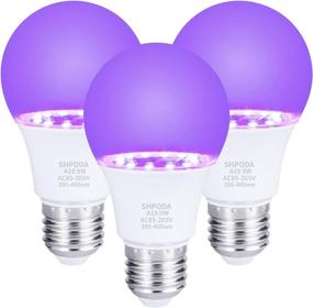 img 4 attached to 🔦 SHPODA 3 PACK 9W UV LED Blacklight Bulb, A19 E26 Black Light Bulb UVA Level 385-400nm, Glow in The Dark for Blacklight Party, Body Paint, Fluorescent Poster, Neon Glow