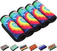 gowraps 5 pack neoprene luggage handle wraps for suitcase travel luggage tags/identifiers/marker/grips (2 logo