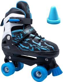img 4 attached to WiiSHAM Adjustable Fun Roll Roller Skates - Four Piles Included