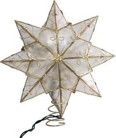 img 2 attached to 🌟 Illuminate Your Christmas Tree with Kurt Adler 10 Light Capiz Star Treetop: Stunning 8-Point Design with Arabesque Decoration
