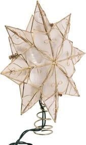 img 4 attached to 🌟 Illuminate Your Christmas Tree with Kurt Adler 10 Light Capiz Star Treetop: Stunning 8-Point Design with Arabesque Decoration