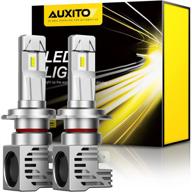 🔦 auxito h7 светодиодные лампы для фар, 12000 люмен в комплекте, 6500k ксеноново-белый свет, компактные беспроводные фары, набор из 2 логотип