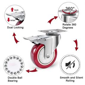 img 2 attached to 🔒 2200Lbs Polyurethane Locking Casters DL I4 001: Superior Mobility & Secure Latching