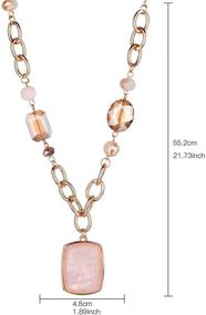 img 1 attached to Blush Pink Gemstone Beaded Chain Necklace by Jones New York Gold