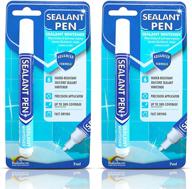 🔍 sealant pen white - 2 pack: ultimate silicone caulk whitener and stain remover for home sink, kitchen, showers, bathroom, wall, ceiling & floor tile logo
