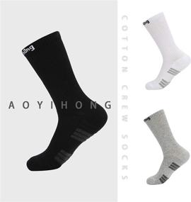 img 2 attached to 🧦 Мужские дышащие атлетические носки Aoyihong с амортизационной поддержкой - 5 пар хлопковых спортивных носков