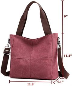 img 1 attached to Womens Canvas Shoulder Satchel Crossbody Women's Handbags & Wallets in Totes