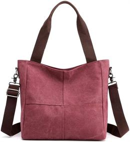 img 2 attached to Womens Canvas Shoulder Satchel Crossbody Women's Handbags & Wallets in Totes