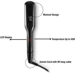 img 2 attached to 🔥 Утюжок для волос La Garotta с покрытием из нано-титана: профессиональное выпрямление для густых волос - 2 дюйма, легкий, ЖК-дисплей, 450°F, термоковрик, вращающийся шнур
