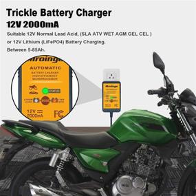 img 3 attached to Mroinge 12V 2A Smart Battery Maintainer for Lead Acid & Lithium(LiFePO4) Batteries – Ideal for Cars, Motorcycles, Lawn Mowers, Boats, ATVs, SLAs, AGMs, Gel Cells, and More