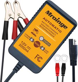 img 4 attached to Mroinge 12V 2A Smart Battery Maintainer for Lead Acid & Lithium(LiFePO4) Batteries – Ideal for Cars, Motorcycles, Lawn Mowers, Boats, ATVs, SLAs, AGMs, Gel Cells, and More