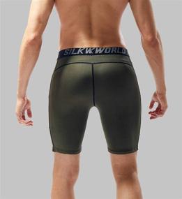 img 3 attached to 🏃 SILKWORLD Men's Compression Shorts with Pockets - Ideal for Sports and Running
