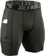 🏃 silkworld men's compression shorts with pockets - ideal for sports and running логотип