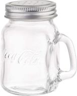 🍹 tablecraft coca-cola glass jar mason s&l shakers with metal lid - 4.75oz logo