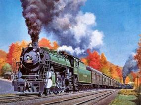 img 4 attached to LPRTALK Diamond Painting by Number Kit: Full Drill 5D DIY Square Diamond Painting - The Steam Train Embroidery for Wall Decoration, 12X16 inches